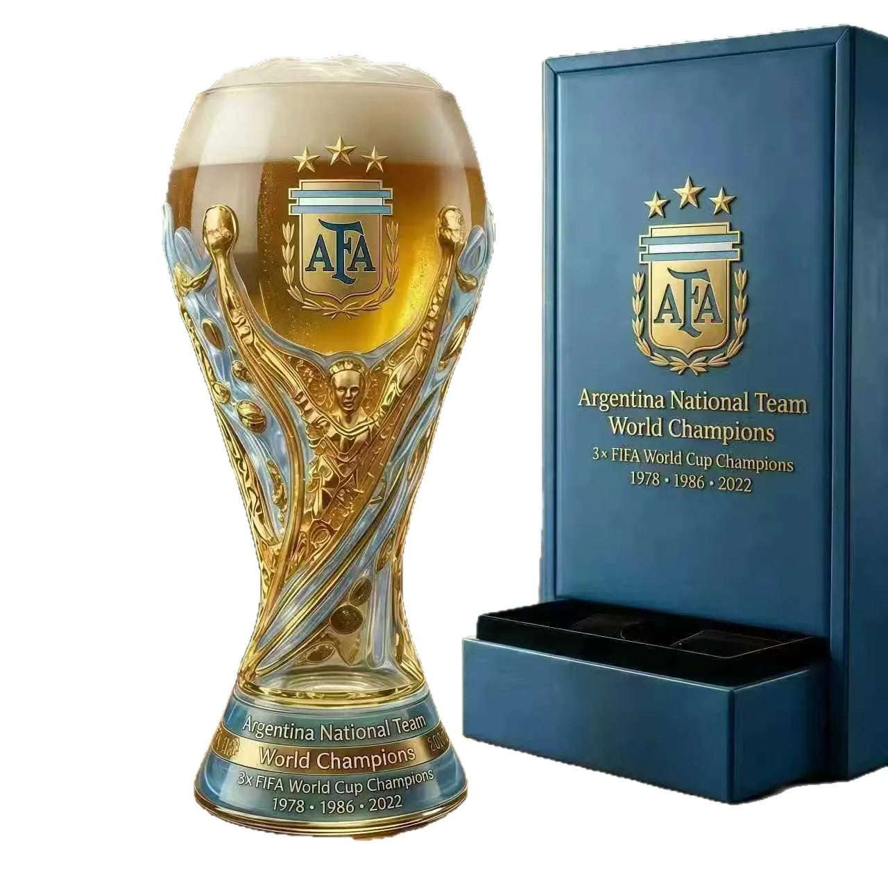 Argentina World Cup Champion Trophy Beer Glass / Whiskey Glass