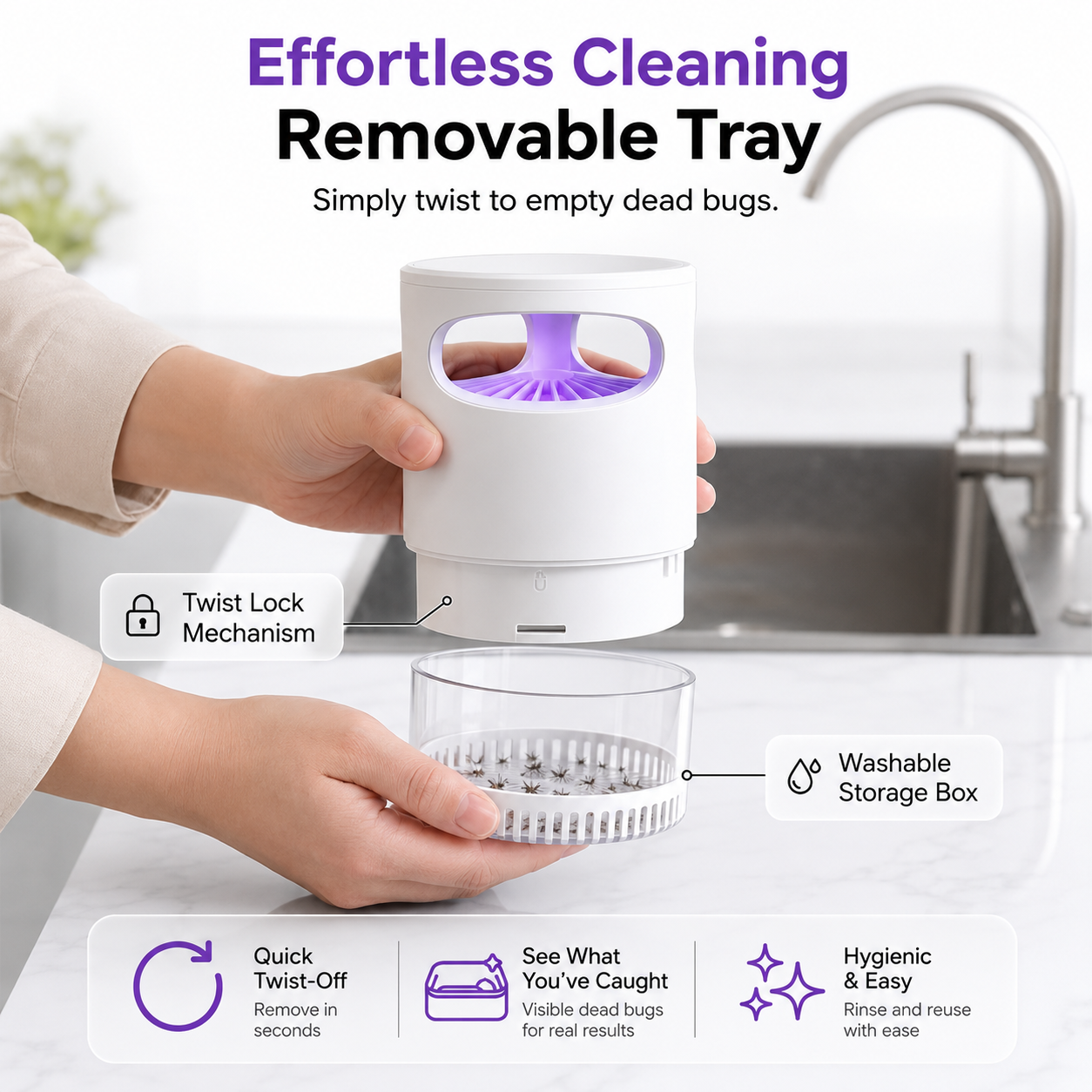 🔥 𝑺V𝑶ZK®Quiet UV Mosquito Trap – Chemical-Free & Safe for Kids & Pets🦟