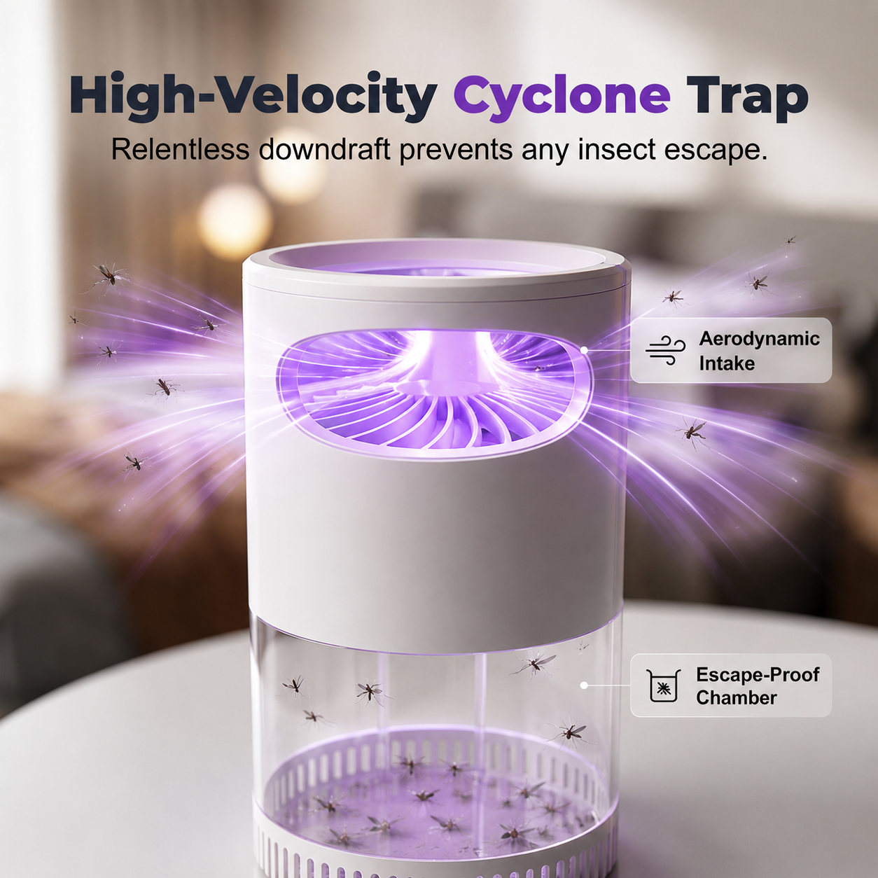 🔥 𝑺V𝑶ZK®Quiet UV Mosquito Trap – Chemical-Free & Safe for Kids & Pets🦟