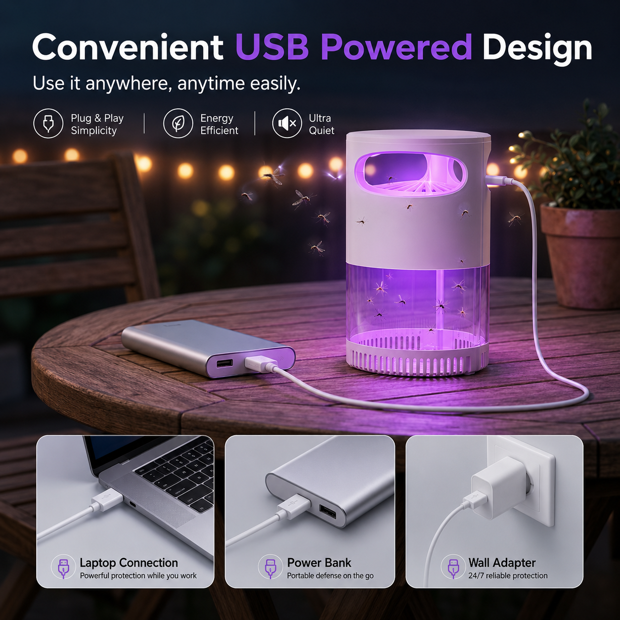 🔥 𝑺V𝑶ZK®Quiet UV Mosquito Trap – Chemical-Free & Safe for Kids & Pets🦟
