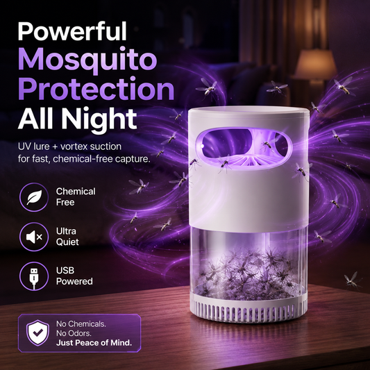 🔥 𝑺V𝑶ZK®Quiet UV Mosquito Trap – Chemical-Free & Safe for Kids & Pets🦟