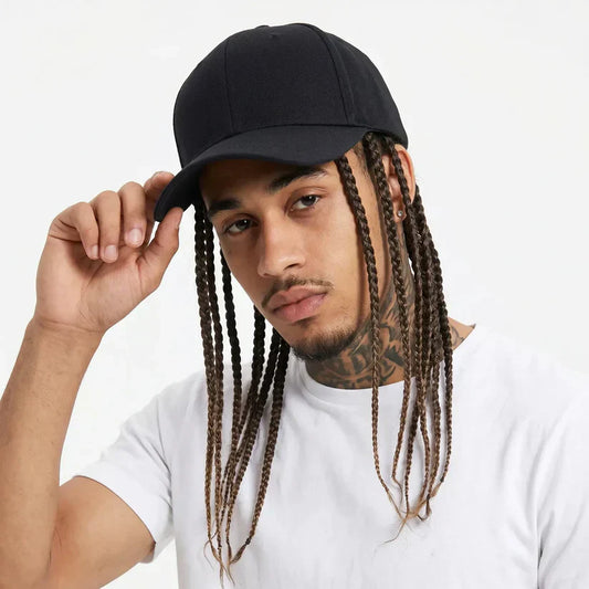Hip-Hop Punk Baseball Cap with Braided Dreadlock Wig – Adjustable Snapback
