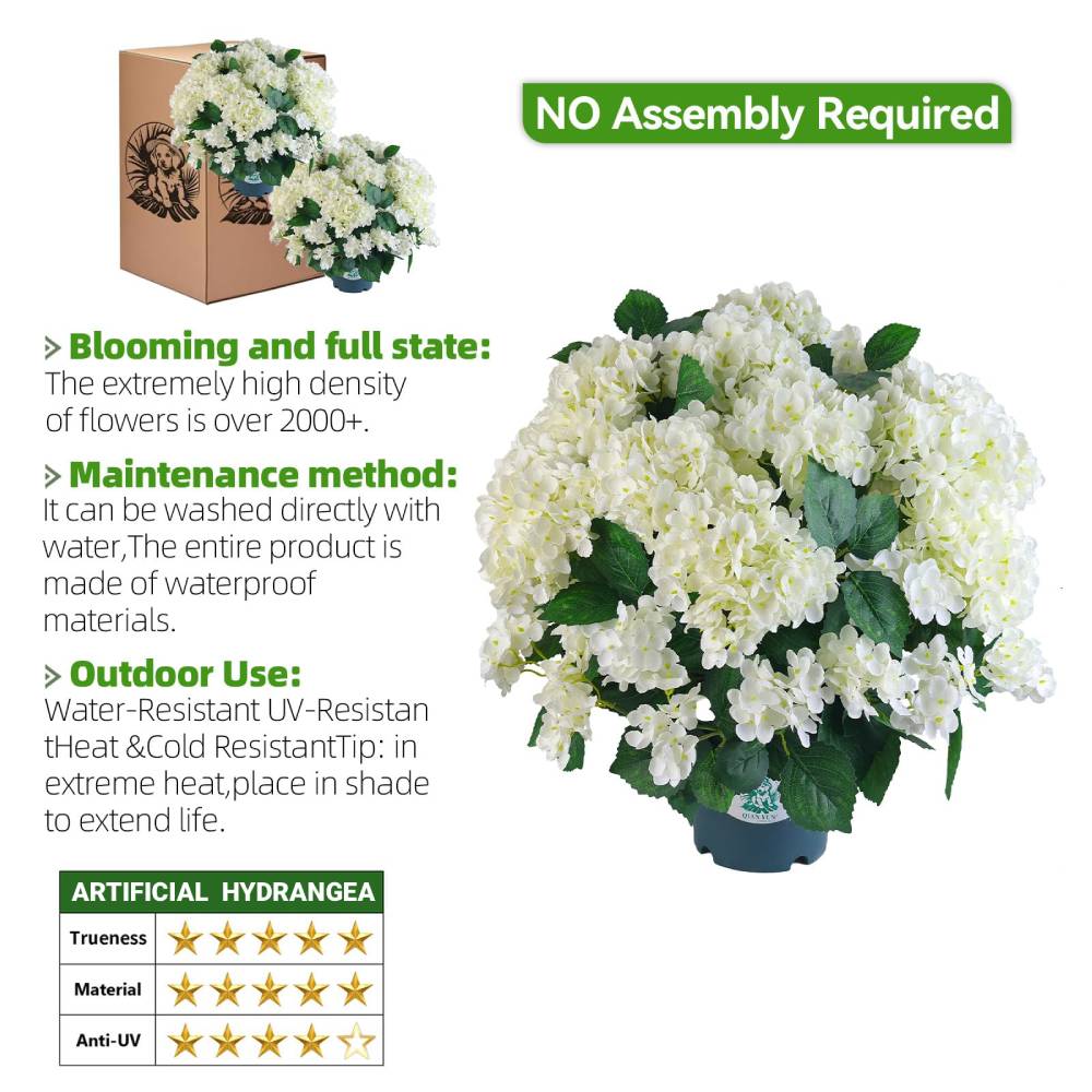 🔥Last Day OFF🔥Artificial Outdoor Hydrangea Flowers - UV resistant, Waterproof, Windproof